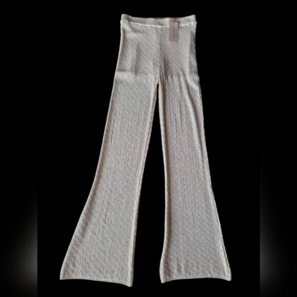 High Waist Knit Lace Summer Pants  Flared Leg NWT Sz M Tall - Picture 3 of 10